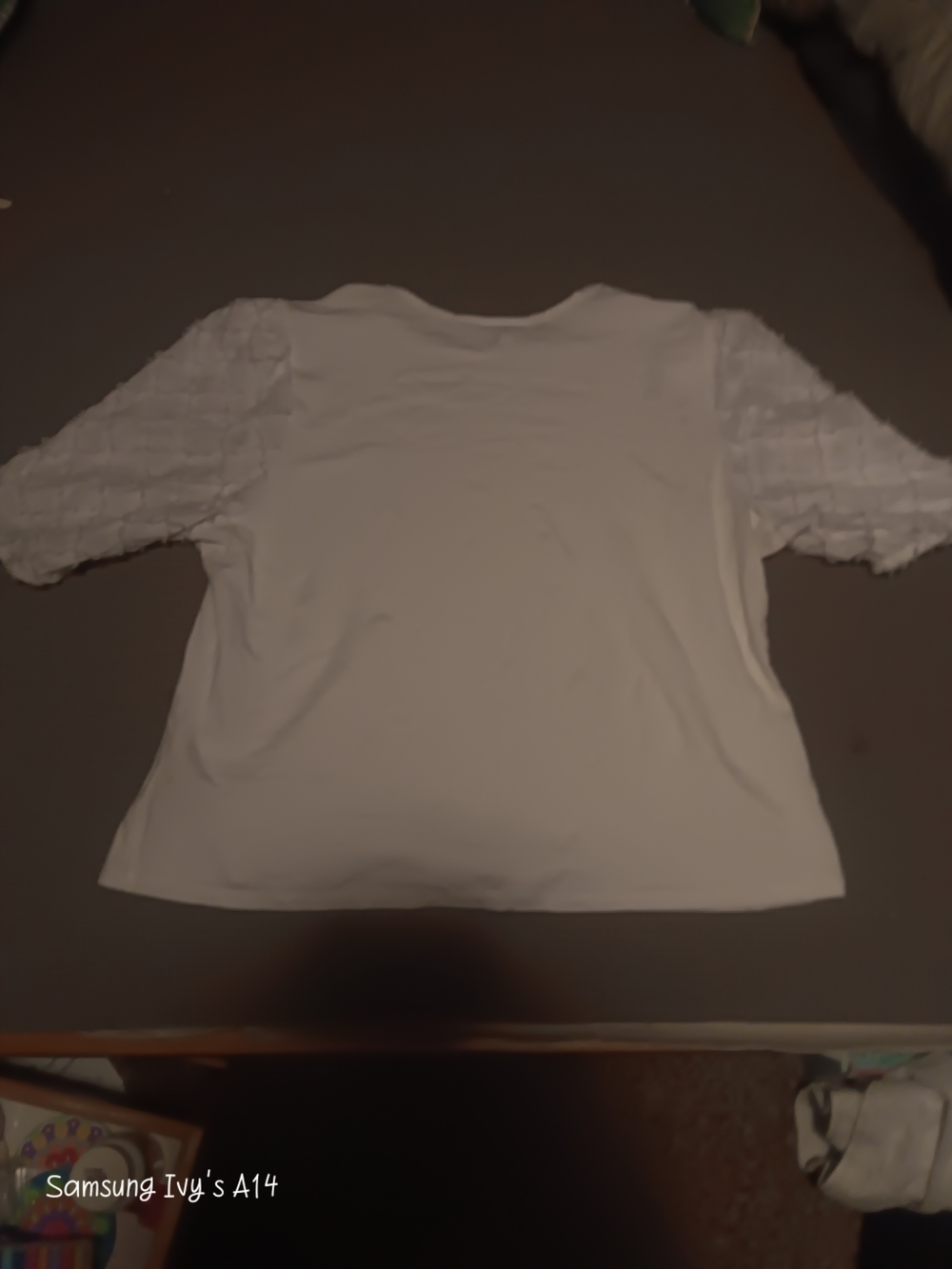 Nanette Lepore Cream Short Sleeve Top with Puff Sleeves - Picture 2 of 3